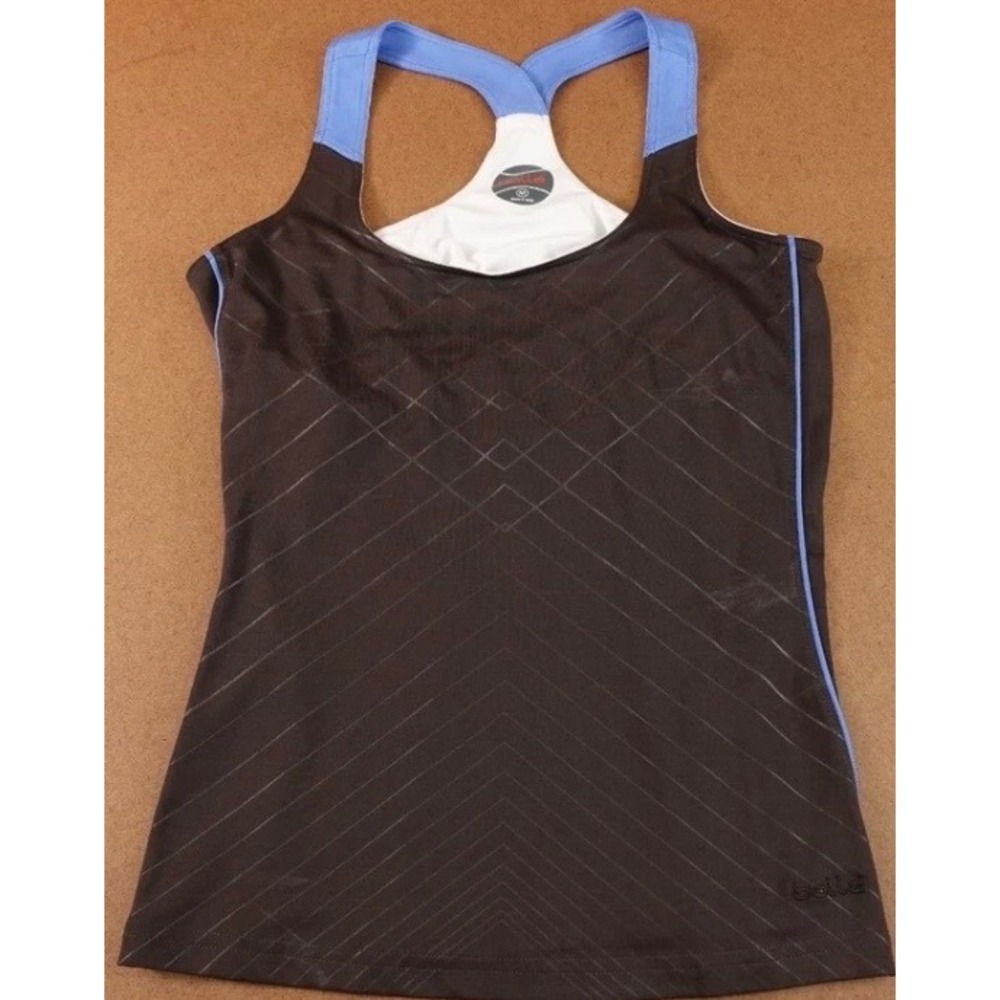 Bolle Womens Brown Blue‎ Racerback Tennis Athletic Tank Top Size Medium
